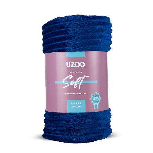 Manta Microfibra Flannel Soft Casal Canelada 180X220Cm-Uzoo
