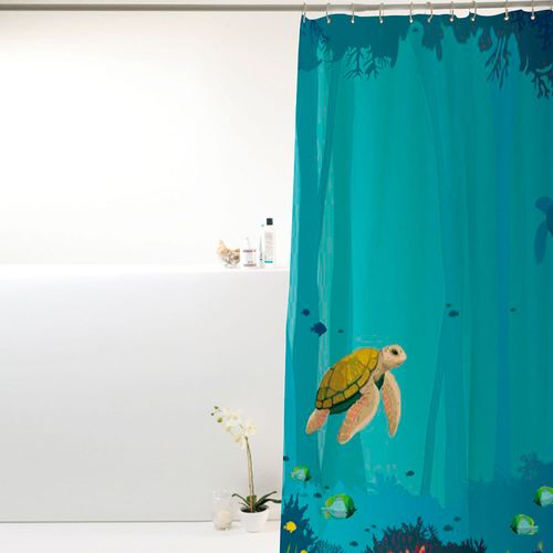 Cortina Box Pvc Fundo Do Mar 198X180Cm - Uzoo