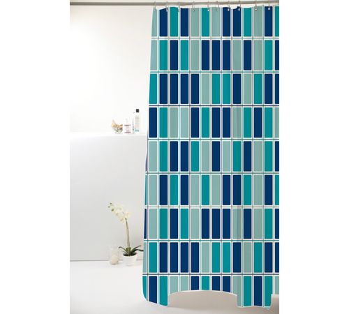 Cortina Box Peva Pastilha Azul 180X160cm - Uzoo