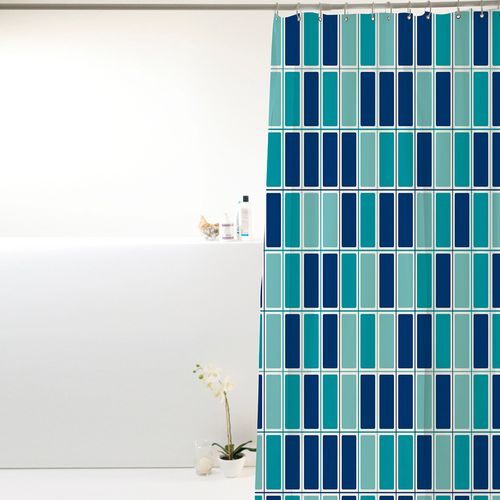 Cortina Box Peva Pastilha Azul 180X160cm - Uzoo