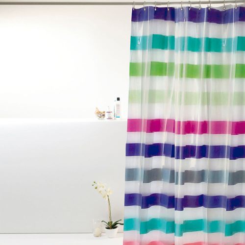 Cortina Box Pvc Listras Multicoloridas 198X180Cm - Uzoo
