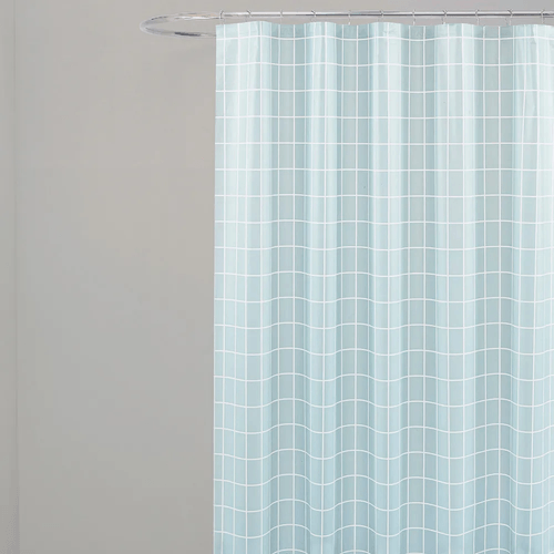 Cortina Box Peva Quadriculado Cinza 180X160Cm - Uzoo