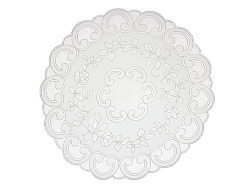 Toalha De Bandeja Crochê Rosas 38Cm - Uzoo