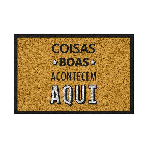 Capacho Vinílico Estampado Coisas Boas 60X40Cm - Uzoo