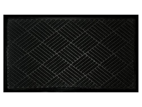Capacho Fenice Texturas Diagonal Preto Black 70X40Cm - Uzoo