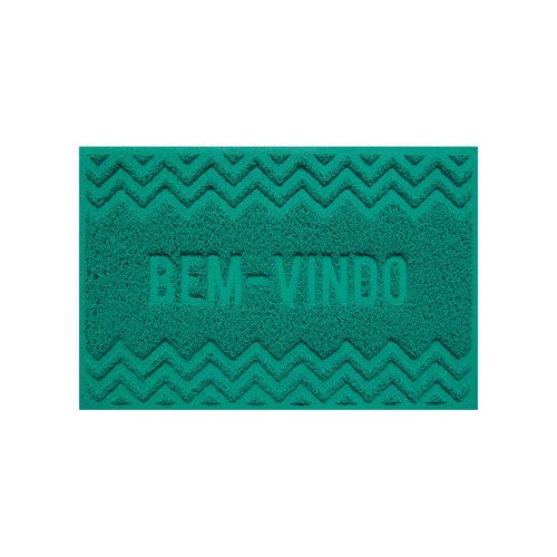 Capacho De Porta Vinílico Zig Zag Verde 60X40cm - Uzoo