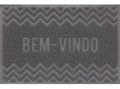 Capacho De Porta Vinílico Zig Zag Cinza 60X40Cm - Uzoo