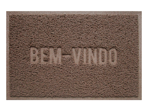 Capacho De Porta Vinílico Color Block Marrom 60X40Cm - Uzoo
