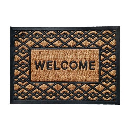 Capacho De Porta Fibra Emborrachado Panamá Zig Zag 60X40Cm - Uzoo