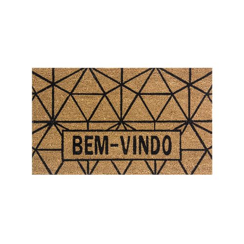 Capacho De Porta Fibra De Coco Grade Preta 75X45Cm - Uzoo