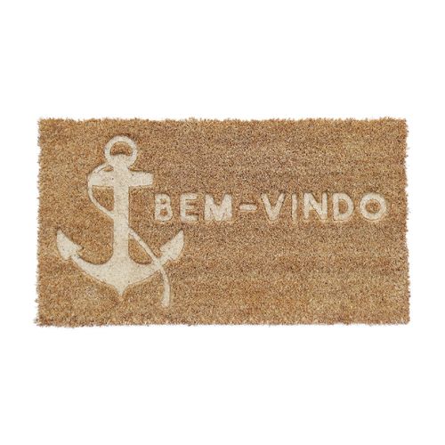 Capacho De Porta Fibra De Coco Relevo Âncora 60X33Cm - Uzoo