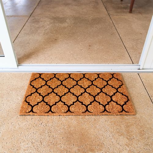 Capacho De Porta Fibra De Coco Arabesco 75X45Cm - Uzoo