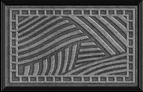 Capacho Com Borda Fenice Design Curvas 60X40Cm - Uzoo
