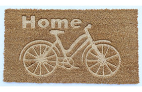 Capacho De Porta Fibra De Coco Bike 60X33Cm - Uzoo
