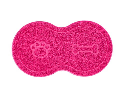 Tapete Pet Comedouro Vinílico Cão Rosa 46X26Cm - Uzoo