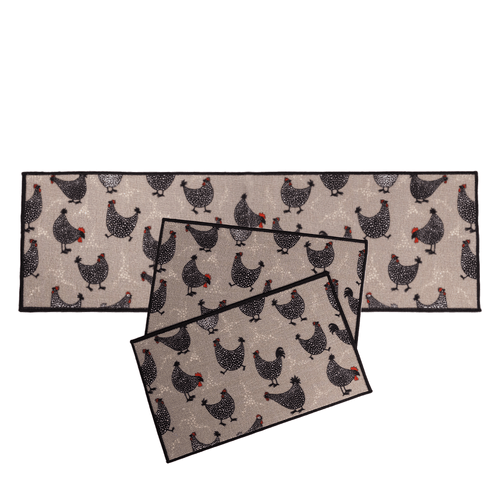 Jogo de Cozinha 3 Pçs Galinha-D'Angola 150X45 / 75X45cm - Uzoo