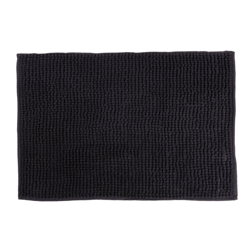 Tapete de banheiro Chenille Preto 60X40cm - Uzoo