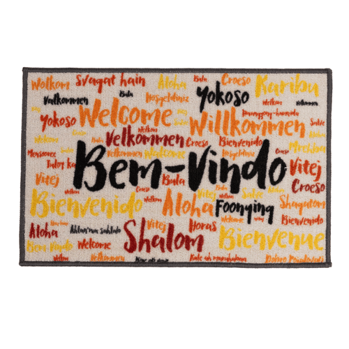 Tapete de Entrada Bem-Vindo Colorido 60X40cm - Uzoo