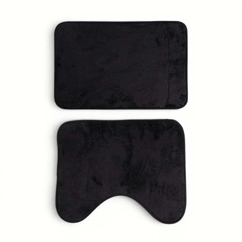 Jogo de Tapetes 2 Pçs Comfort Preto 58X38 / 50X40cm - Uzoo