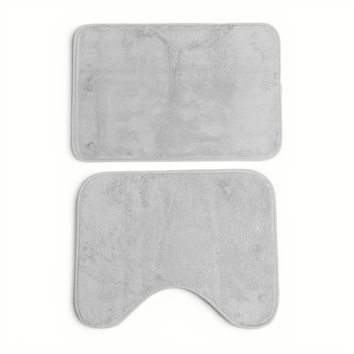 Jogo de Tapetes 2 Pçs Comfort Cinza 58X38 / 50X40cm - Uzoo