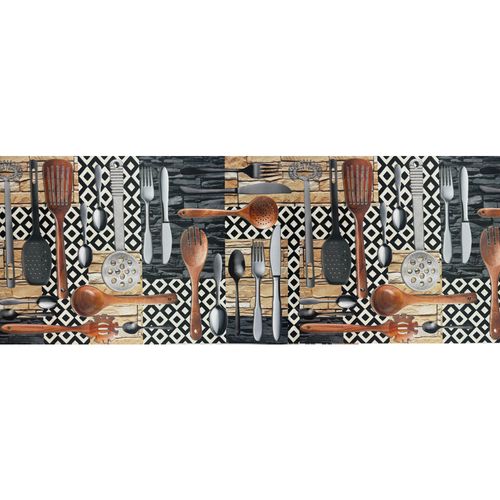 Passadeira Decor 0,50 x 20M Quadriculado Preto e Branco